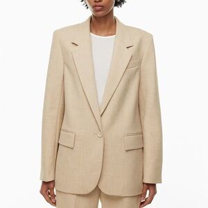 Aritzia Wilfred Generation Blazer in Heather Oat Beige, size XS